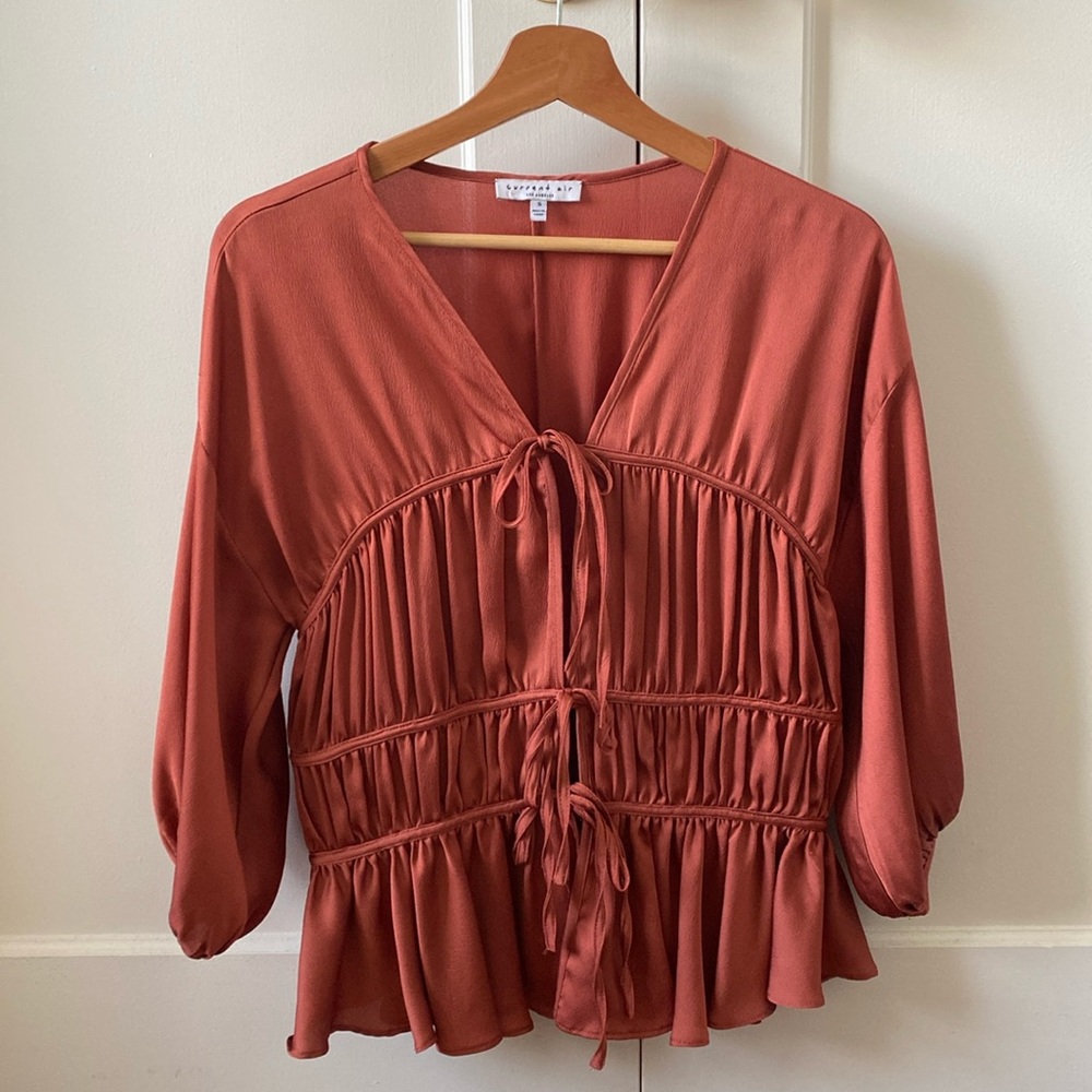 Romantic Burnt Orange Blouse